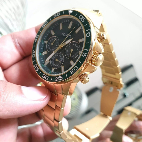 Reloj Fossil Para Caballero Bq2493.color De La Correa:dorado Dorado