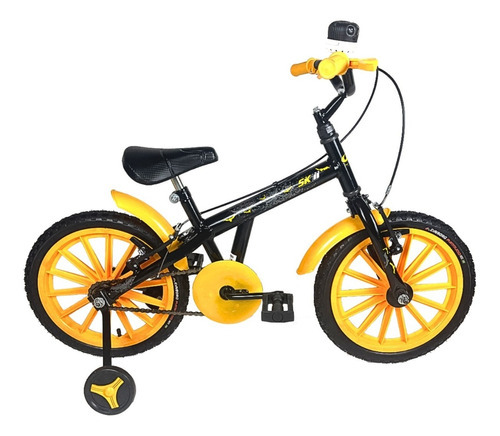 Bicicleta Infantil Aro 16 Passeio Com Cores Variadas Cor Preto