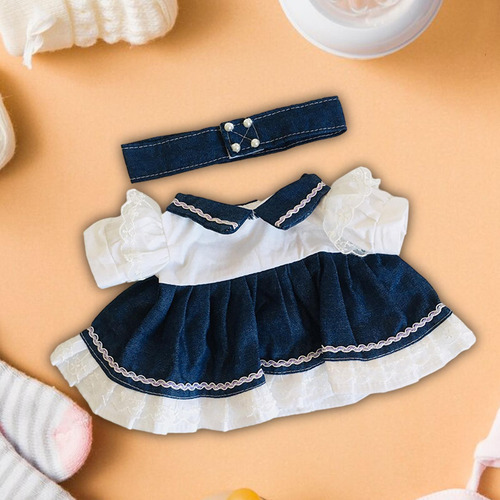 Conjunto De Vestido De Mezclilla Elegante Para Muñecas Con