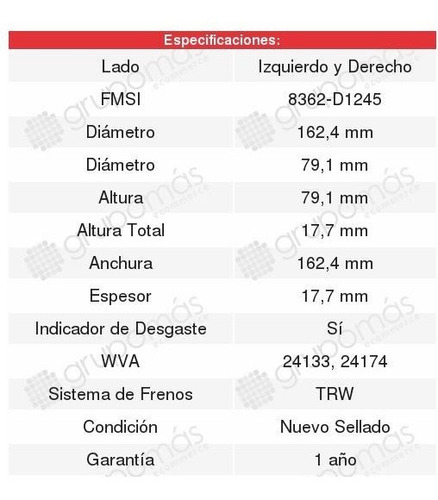 Balatas Semimetalicas (d) Brembo Peugeot 607 02-07