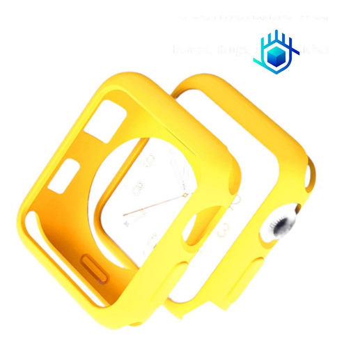 Imagen 6 de 9 de Funda Goma Suave + Mica Para Apple Watch Protector Premium