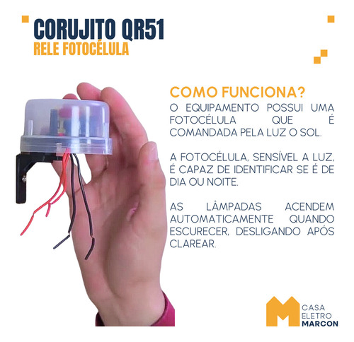 Kit 02 Rele Fotocelula Sensor Corujito Qr51 C/suporte