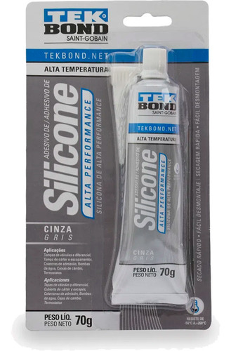 Silicone Tek Bond Alta Performance Cinza 70g