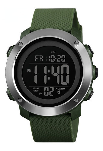 Reloj Skmei Hombre 1416 Cronometro Verde Color del fondo Negro