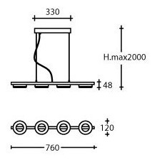 Imagen 2 de 6 de Lamparas Colgantes Modernas Longboat Candil Led 220v 36w Mb