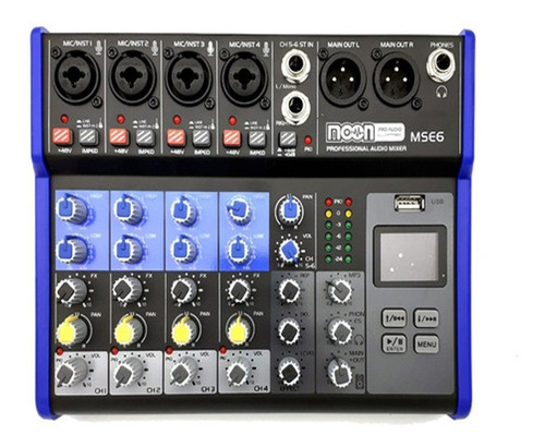 Consola Mixer Moon Mse6 Bt Grabación Phantom 6 Canales