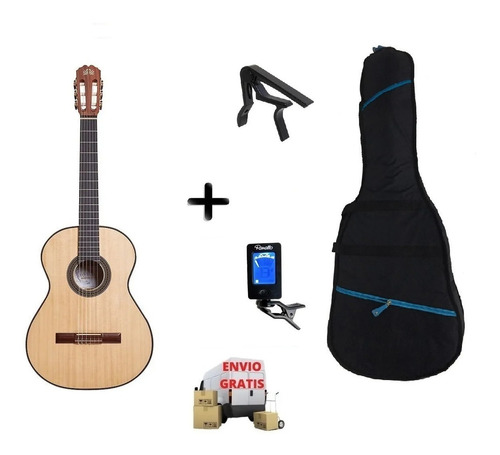 Guitarra Criolla La Alpujarra 85m  + Funda + Afinador + Capo