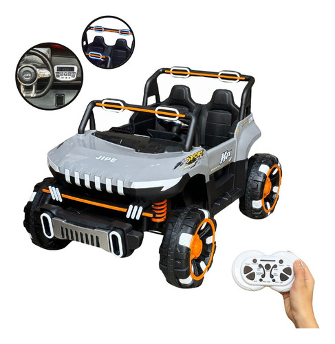 Carro Elétrico Utv 12V Infantil Buggy Quadriciclo Controle Bluetooth Usb Luzes Importway Bw-277 Cinza