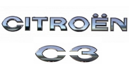 Kit 2 Insignias Logo Monograma Porton Trasero Citroen C3