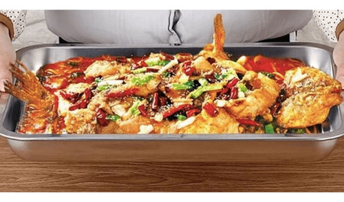 Imagen 2 de 4 de Bandeja Asadera Budinera Acero Inoxidable Profunda 30x40