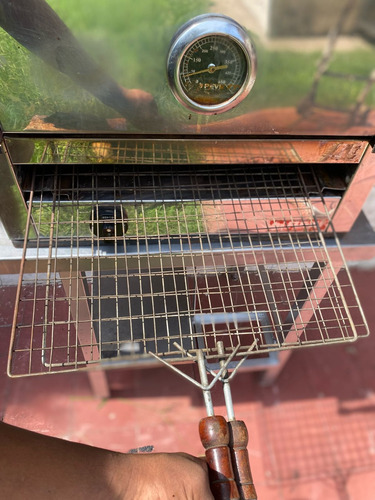 Horno Pizzero Chico 3 Moldes Con Tostador Con Envio Plateado (Usado)