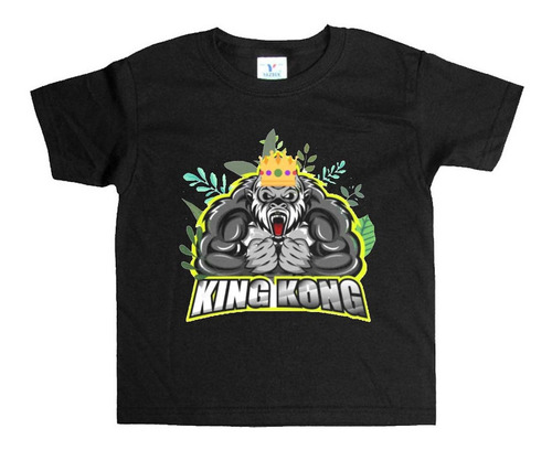 Remera Negra Niños King Kong R18
