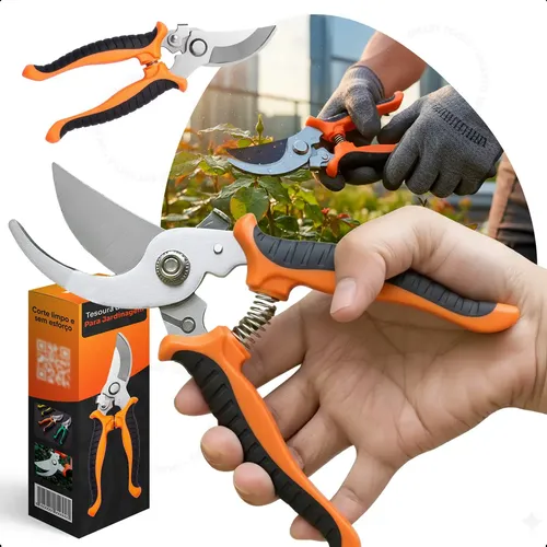 Alicate Tesoura Poda Profissional Aço Inox Corte Galhos Duros Jar...
