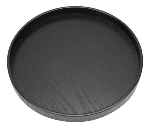 Bandeja Redonda De Madera Negra Para Tazas De Té