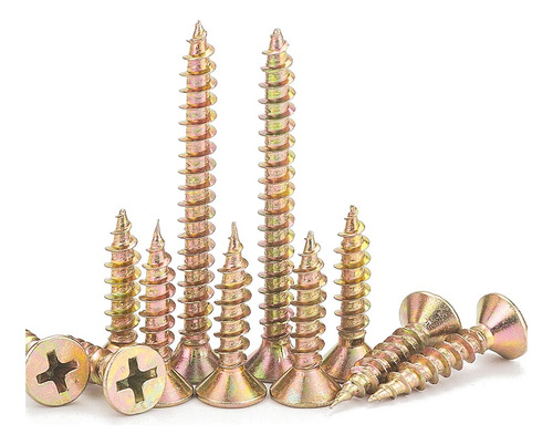 Tornillo Fix 2,5 X 10 Dorado Para Madera Por 200u.