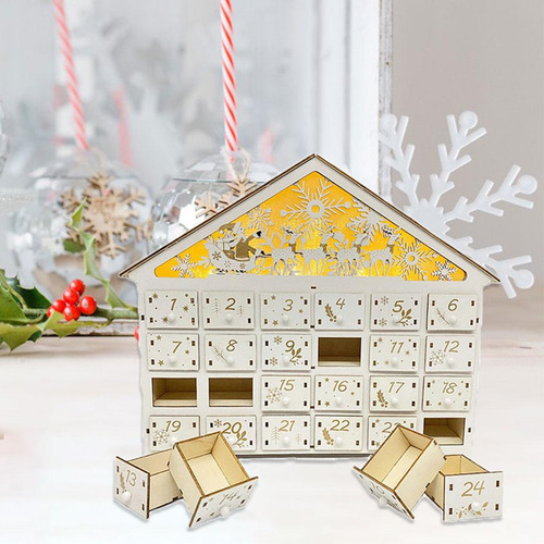 Calendario De Adviento De Navidad Recargable Ilumina 24