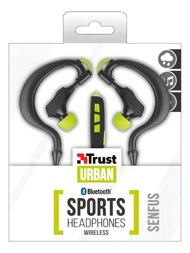 Audifonos Deportivos Bluetooth Trust Senfus Neg-vde