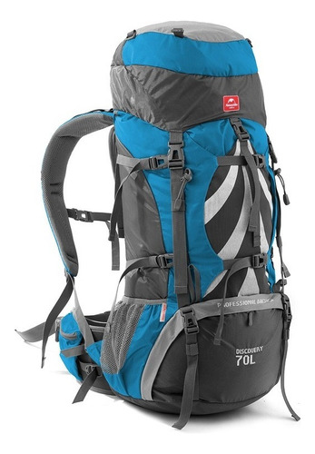 Mochila De Trekking Senderismo Naturehike Discovery 70+5 L Color Azul acero