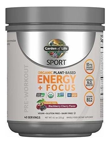 Garden Of Life Sport Organic Powder Energy Plus Focus