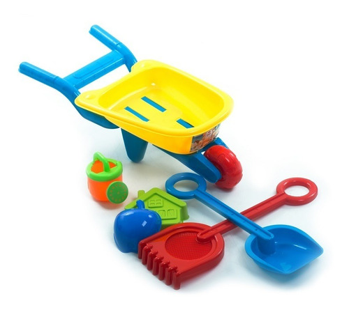 Imagem 2 de 3 de Kit Praia 6 Peças C/ Carrinho De Mão Bel Brink