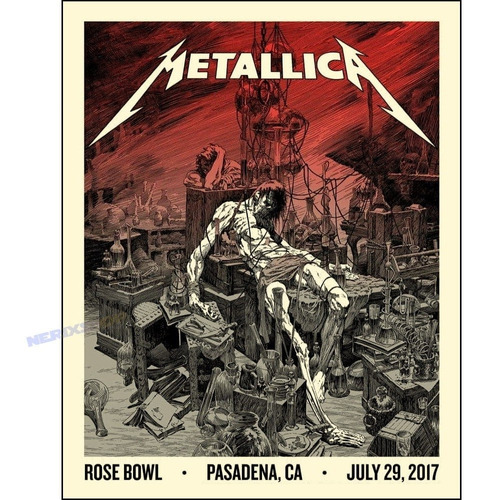 Poster Rock 35x45cm Banda Metallica Show Pasadena Usa Eua