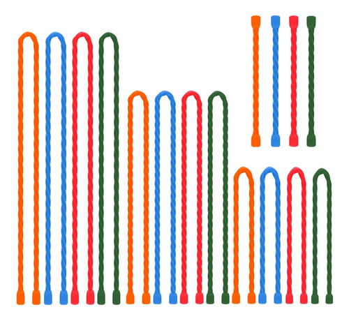 16 Bridas De Silicona Reutilizables Para Organizar Y Sostene
