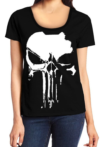 Remeras Punisher 3 Mujer El Castigador Calavera Comic