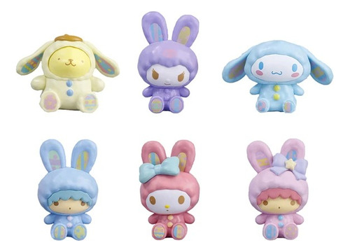 Set Figuras Sanrio 6 Unidades Kuromi My Melody