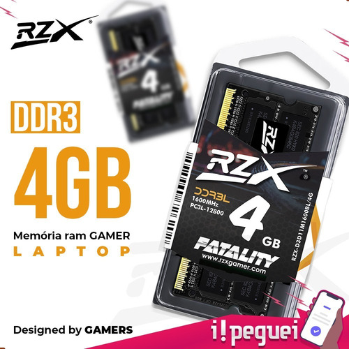 Imagem 7 de 7 de Memória Ram Fatality 4gb 1x4gb Rzx-d3d11m1600bl/4g