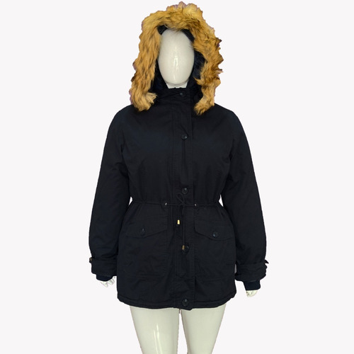 Parka De Frio Sobretudo Plus Size Capuz Pelinho Removível