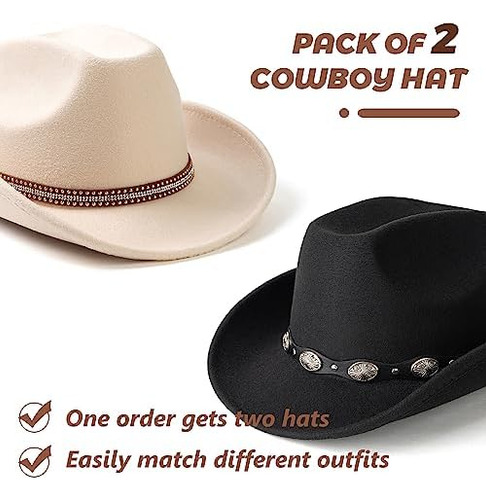 Pacote Lisianthus De 2 Chapéus De Cowboy Masculinos E Femin