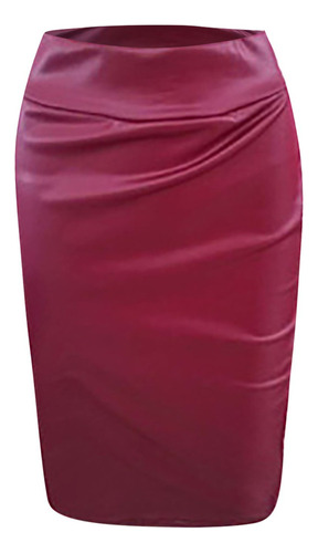 Faldas U Para Mujer, De Piel F332, De Color Liso, Elegante