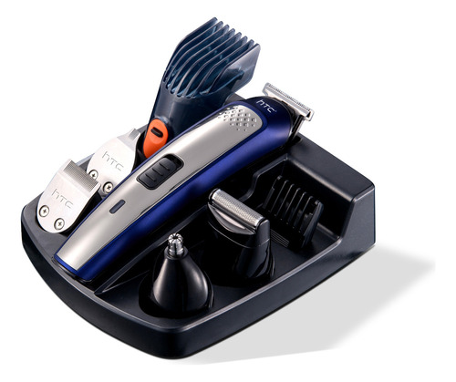 Grooming Kit 5 En 1 Cortapelo, Barba Nariz Htc At-1207 Color Azul Oscuro