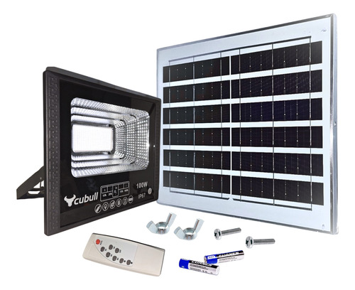 Reflector Led 100w Con Panel Solar Cubull Pz-100
