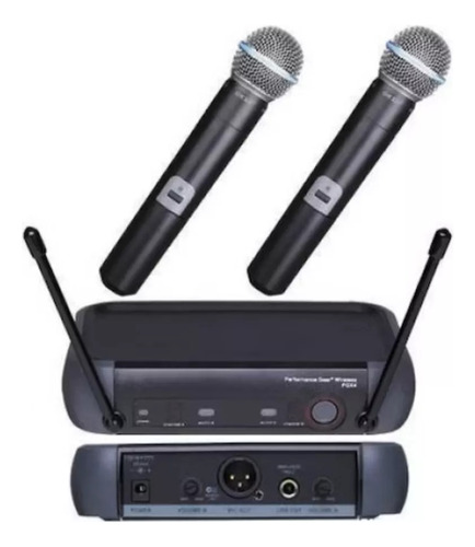 Kit 2 Microfonos Inalambricos Wg-x51 Uhf Karaoke Receptor