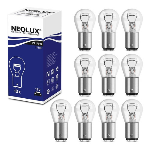 Kit 10 Lâmpadas Halógena Neolux 3200k P21/5w 12v Lanterna