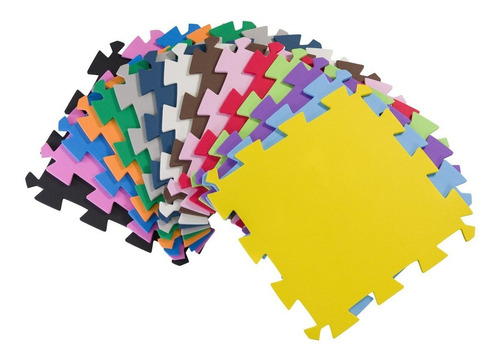 Kit 20 Tapetes Tatames Eva Bebe Infantil 50x50x1cm Colorido