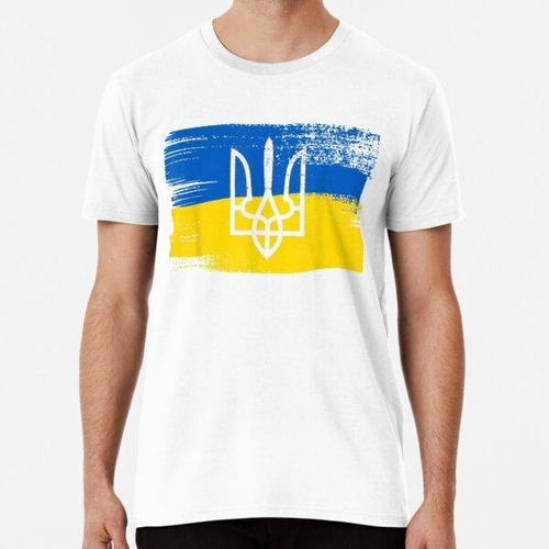 Remera Bandera Y Escudo De Ucrania Pintados _ Patriota Ucran