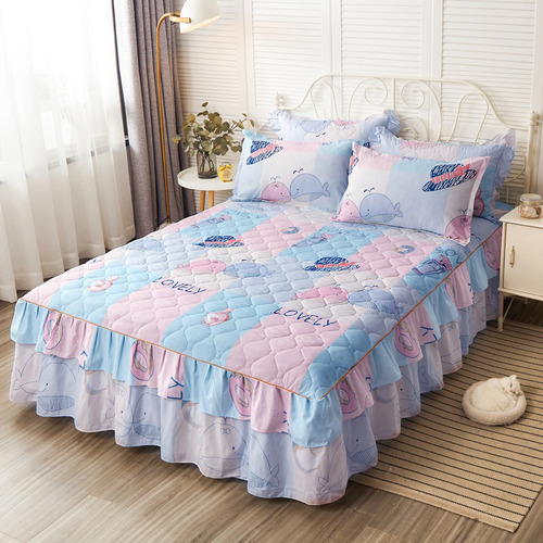 Falda De Cama De 150cm X 200cm C/funda De Almohada, Doble
