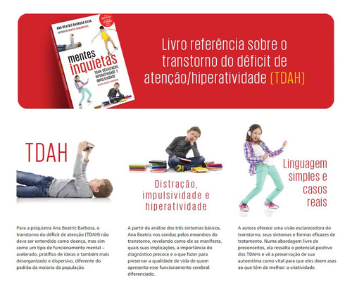 Kit 2 Livros, Mentes Inquietas, Tdah + Os Cinco Pilares Do Autocuidado, Gregory Scott Brown, Ana Beatriz Barbosa Silva