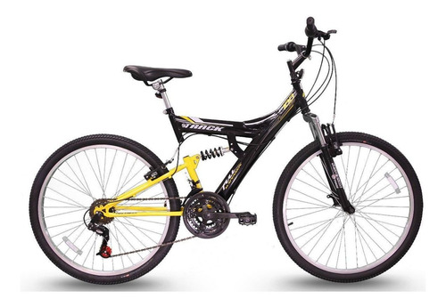 Mountain bike TK3 Track TB 100XS aro 26 18" 21v freios v-brakes câmbios Track Index cor preto/amarelo