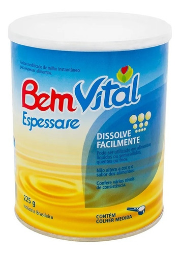 Kit Com 2 Unidades De Bem Vital Espessare 225g Nutricium Sabor Sem Sabor