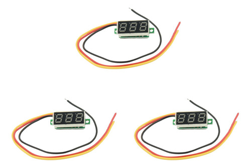 Voltímetro Digital 3x, Panel Led, 0-100 V, Voltímetro Voltag