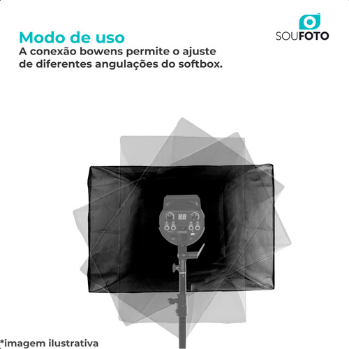 Softbox Bowens 60x90 Com Grid E Tela Difusora P/ Flash Tocha