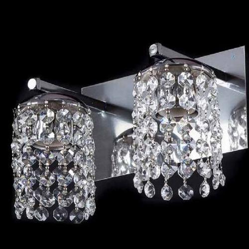 Imagen 4 de 10 de Aplique 2 Luces Lyon Cromo - Base Acero Inoxidable Apto Led