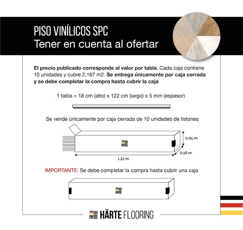 Piso Vinilico Spc Encastrable 5 Mm Click Simil Madera