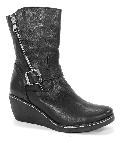 Botas de cuero media caña mujer clearance
