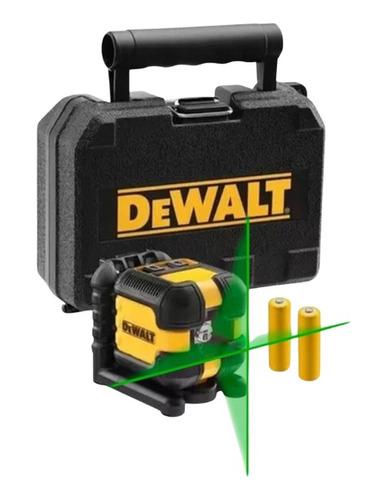 Nível a Laser Dewalt com Linhas Verdes, Modelo DW08802CG, Alcance de Até 16m, com Maleta de Ferramentas e 2 Pilhas AA