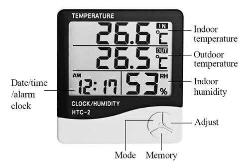 Termohigrometro Higrometro Digital Para Interiores Y Exteriores Con Certificado De Calibración electrónico Ce.cgq