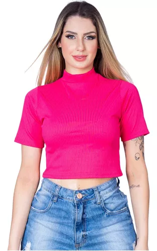 Blusa Bailarina Cropped Feminina Rosa Pink - Compre agora